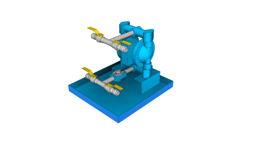 电动隔膜泵设备SU模型 SU模型免费下载_sketchup模型
