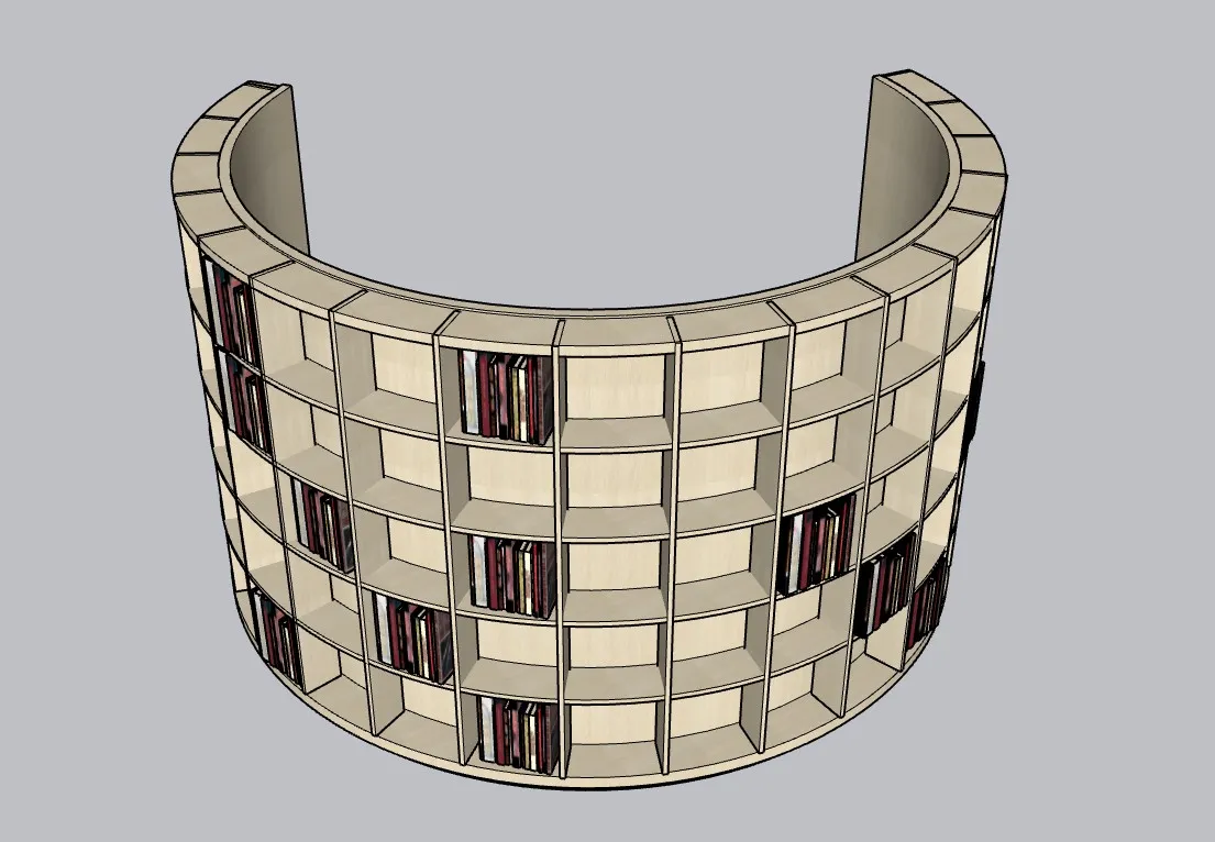 弧形展架书架SU模型 SU模型免费下载_sketchup模型