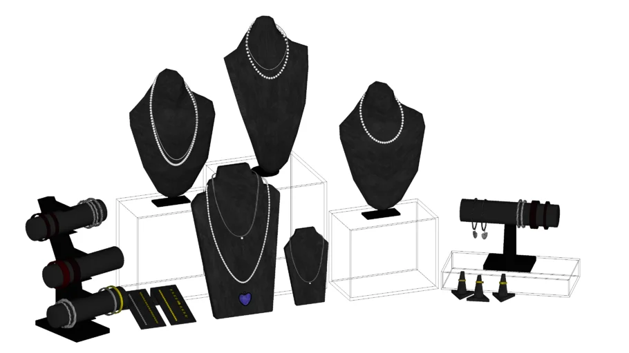 珠宝饰品组合展示架SU模型 SU模型免费下载_sketchup模型