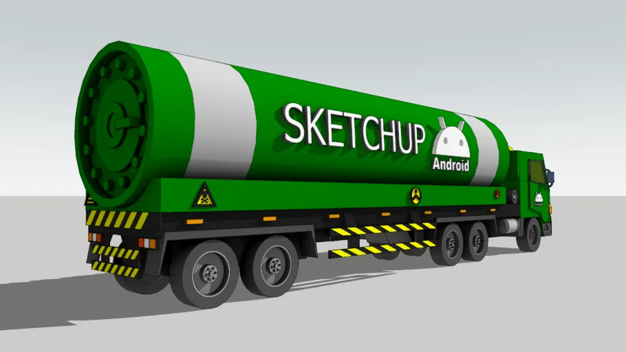 绿色罐式运输车SU模型 SU模型免费下载_sketchup模型