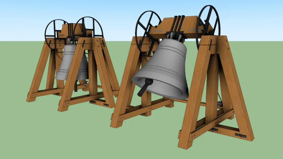 古钟钟架组合SU模型 SU模型免费下载_sketchup模型