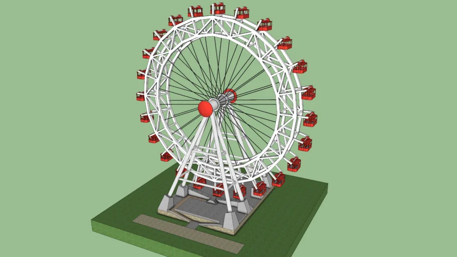 游乐园观景摩天轮SU模型 SU模型免费下载_sketchup模型