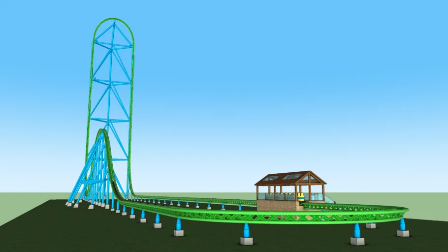高空刺激过山车SU模型 SU模型免费下载_sketchup模型