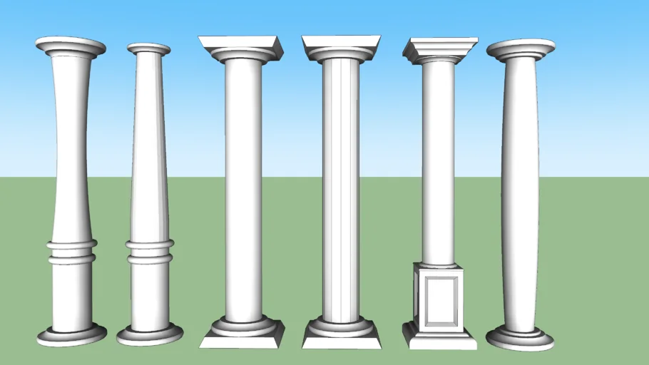 欧式古典石柱子SU模型 SU模型免费下载_sketchup模型