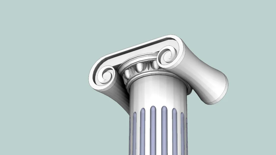 爱奥尼克柱式柱头SU模型 SU模型免费下载_sketchup模型