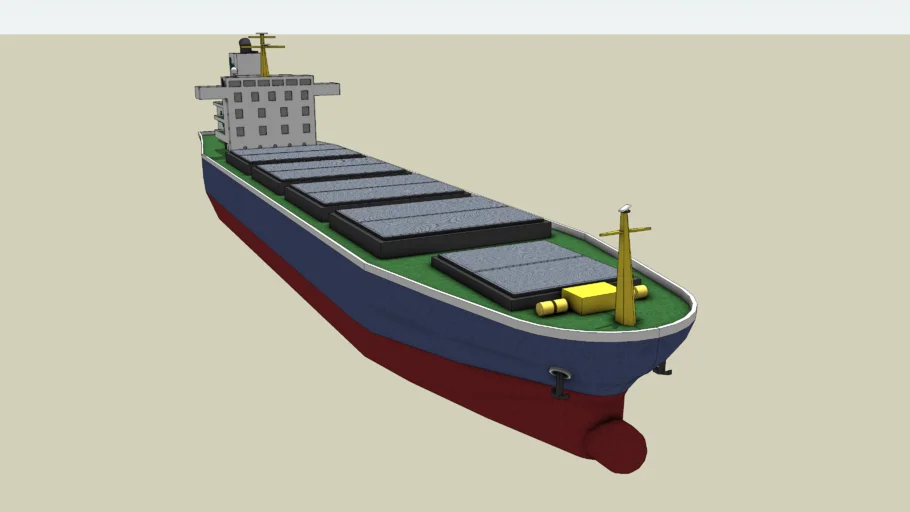 远洋散装货船船舶运输船SU模型 SU模型免费下载_sketchup模型