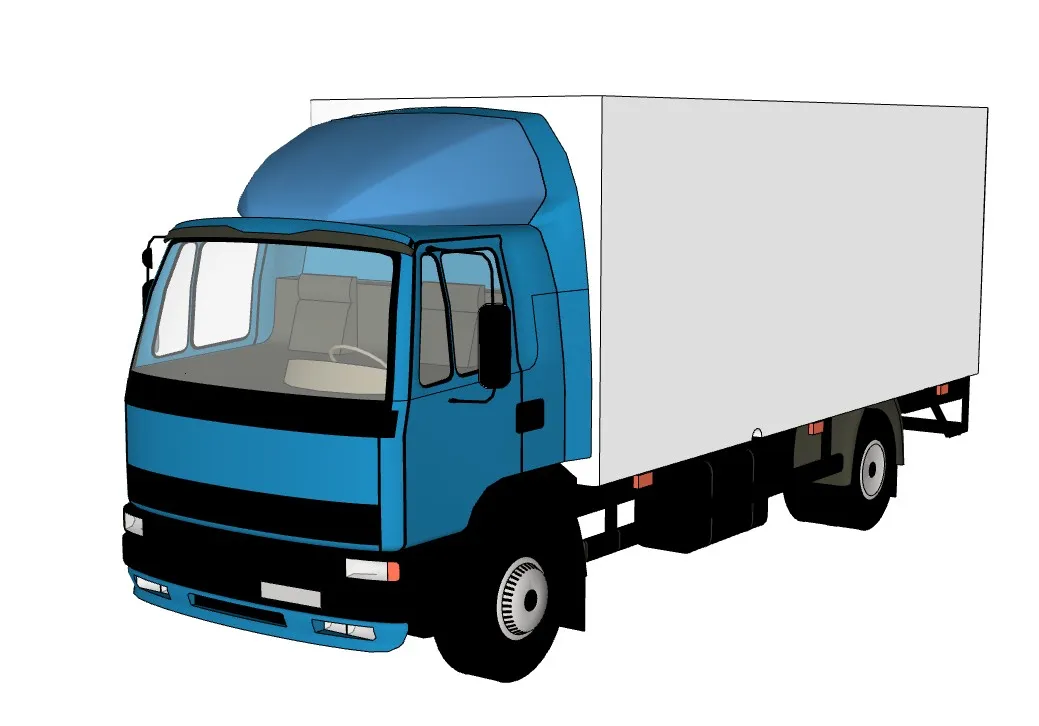 厢式货运卡车运输车SU模型 SU模型免费下载_sketchup模型