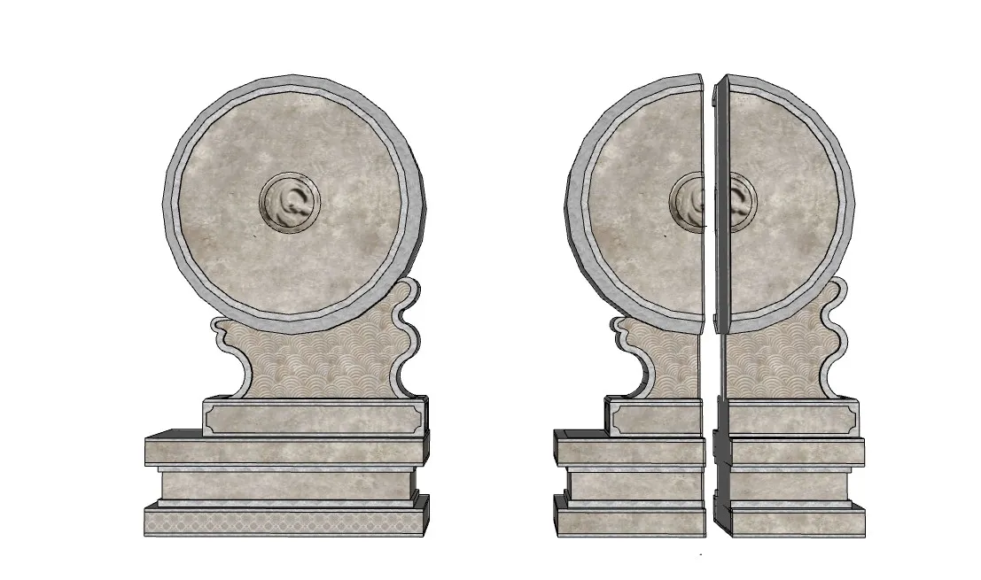 两个石鼓门墩抱鼓石SU模型 SU模型免费下载_sketchup模型