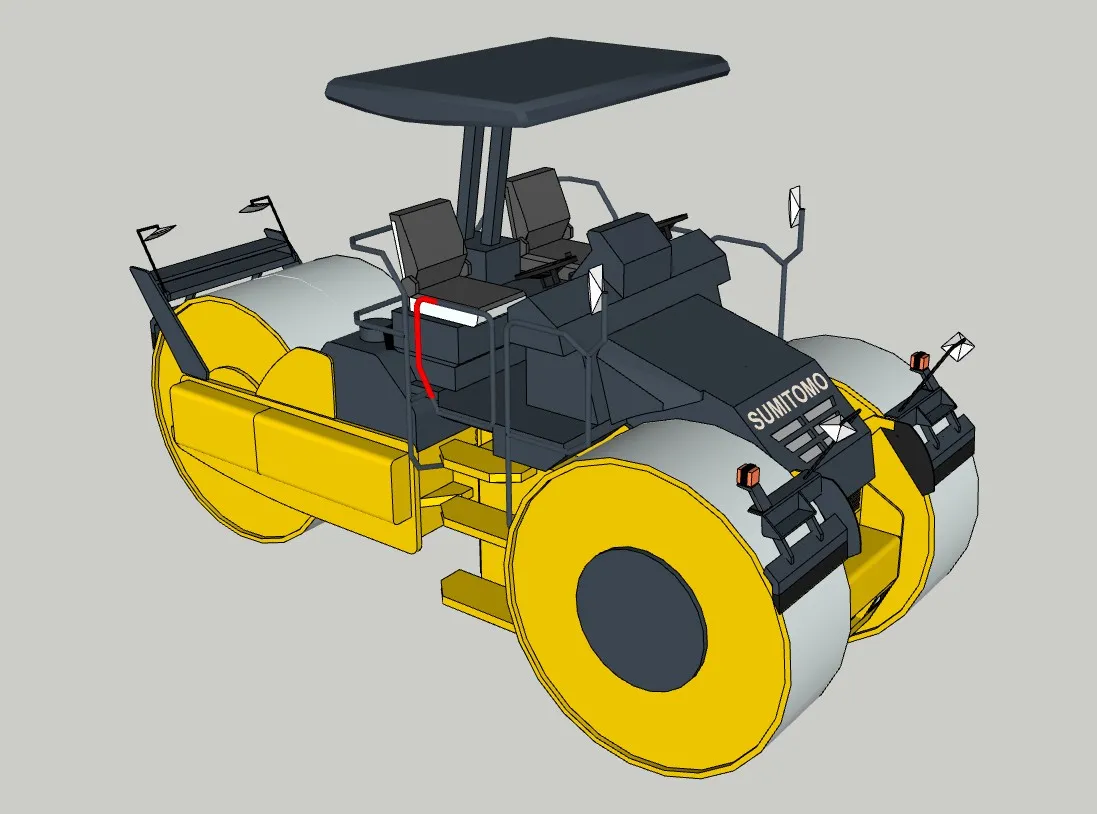 工程机械压路机SU模型 SU模型免费下载_sketchup模型