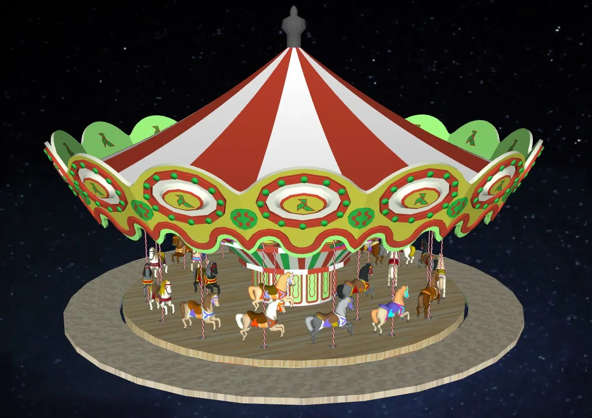 游乐园旋转木马SU模型 SU模型免费下载_sketchup模型