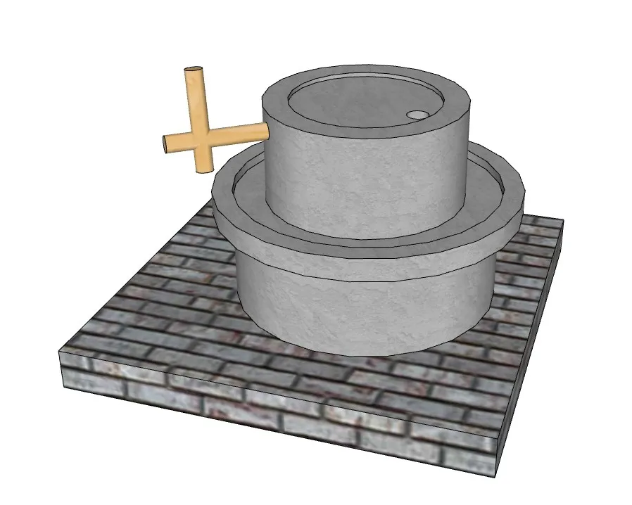 中式手摇石磨SU模型 SU模型免费下载_sketchup模型
