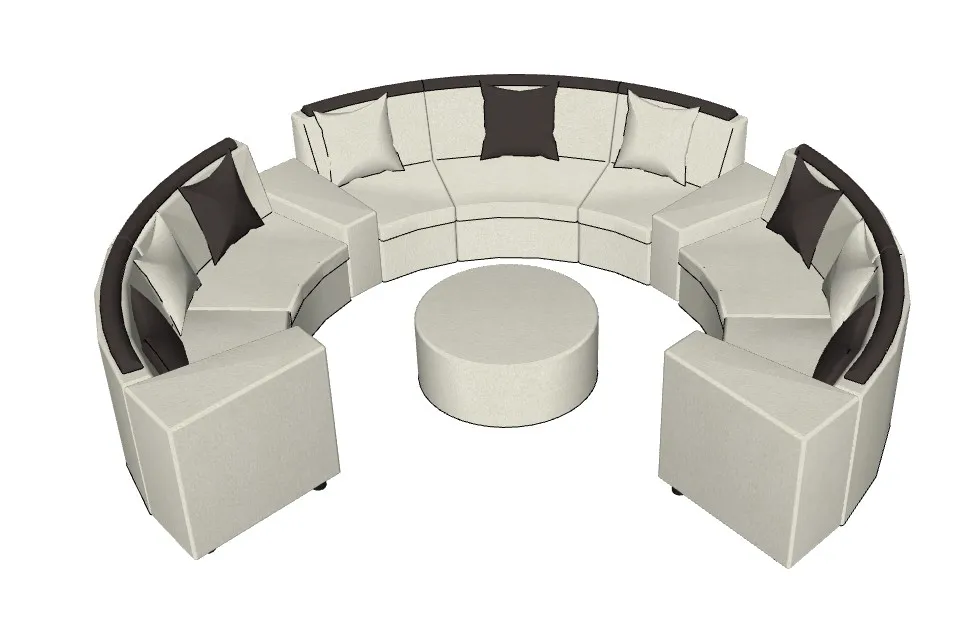 圆形沙发家具SU模型 SU模型免费下载_sketchup模型