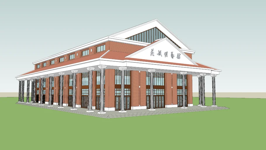 英式风格体育馆建筑SU模型 SU模型免费下载_sketchup模型