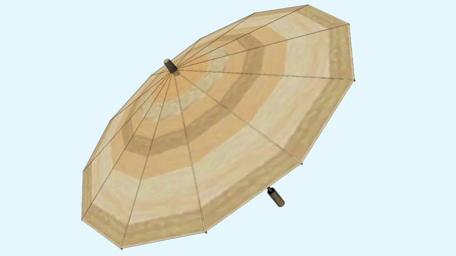 条纹折叠晴雨伞SU模型 SU模型免费下载_sketchup模型