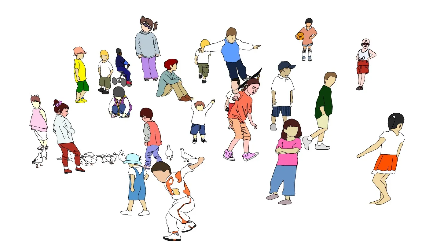 2D孩子人物SU模型 SU模型免费下载_sketchup模型