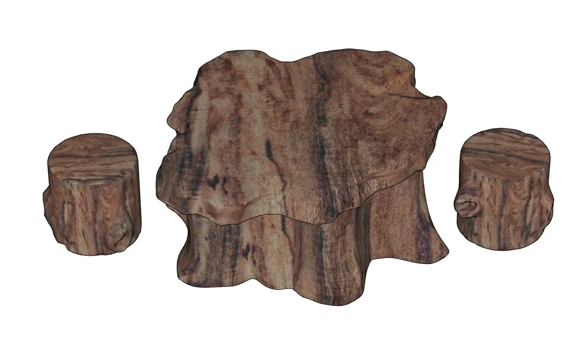 树根根艺茶桌茶台SU模型 SU模型免费下载_sketchup模型