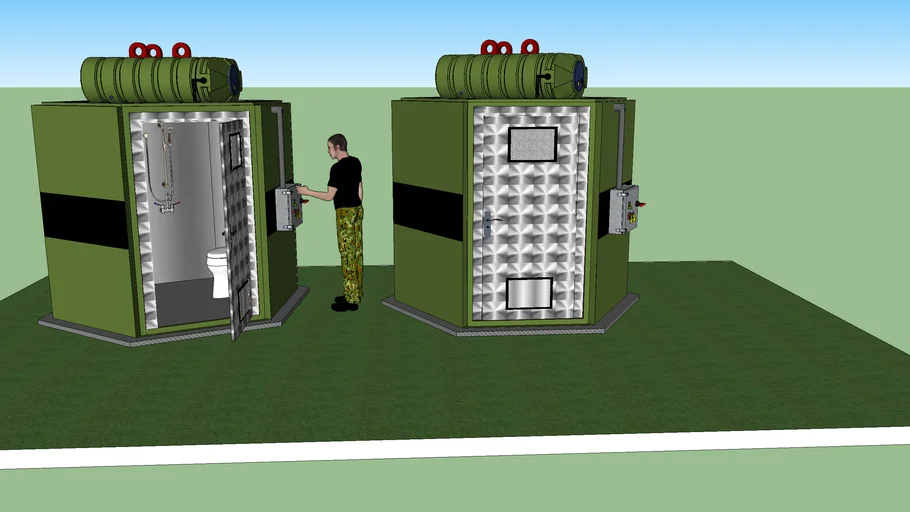 军用移动卫生间SU模型 SU模型免费下载_sketchup模型