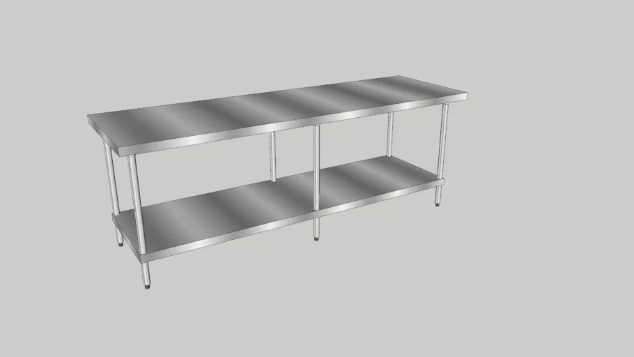 不锈钢长桌子SU模型 SU模型免费下载_sketchup模型