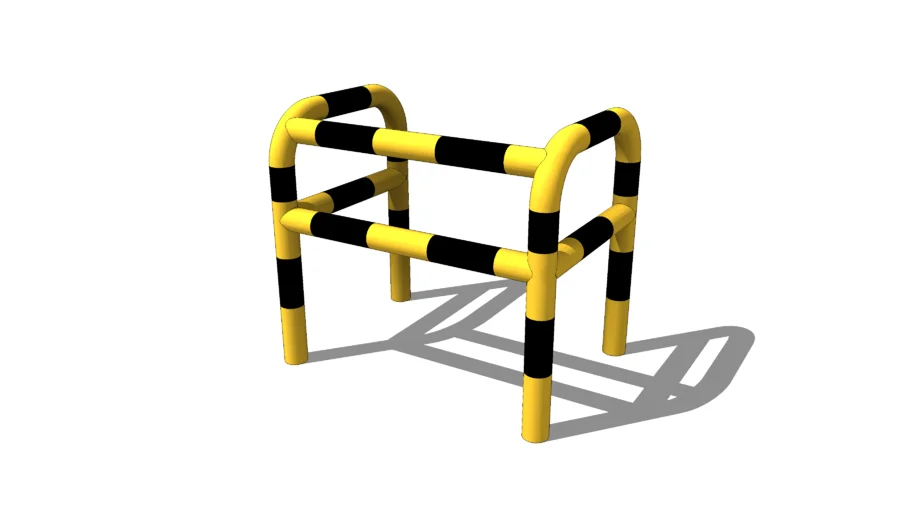 黄黑警示防撞护栏SU模型 SU模型免费下载_sketchup模型