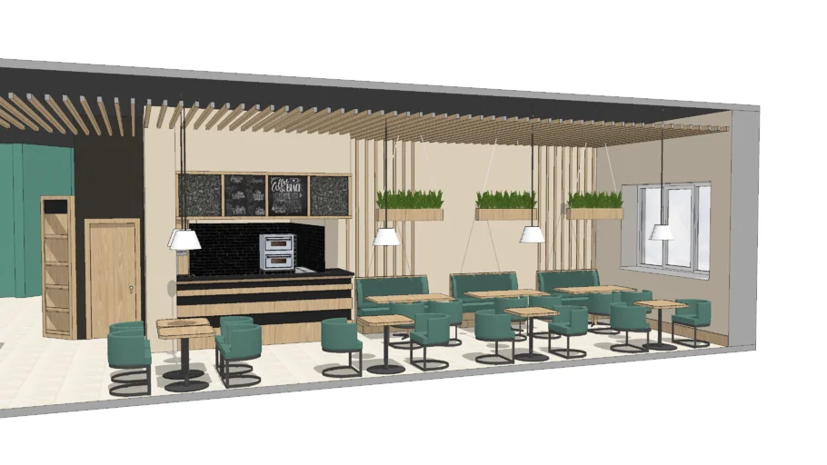 北欧风餐饮店铺餐厅SU模型 SU模型免费下载_sketchup模型