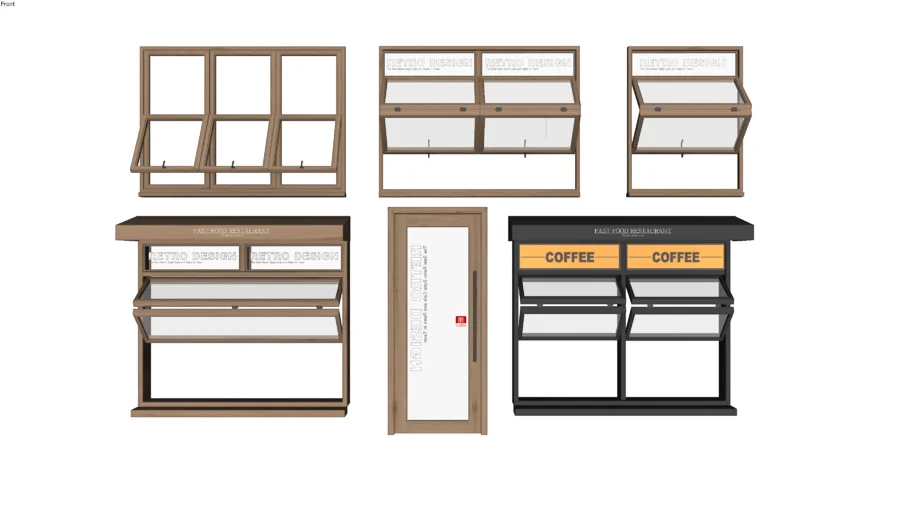 复古上翻窗折叠窗户SU模型 SU模型免费下载_sketchup模型