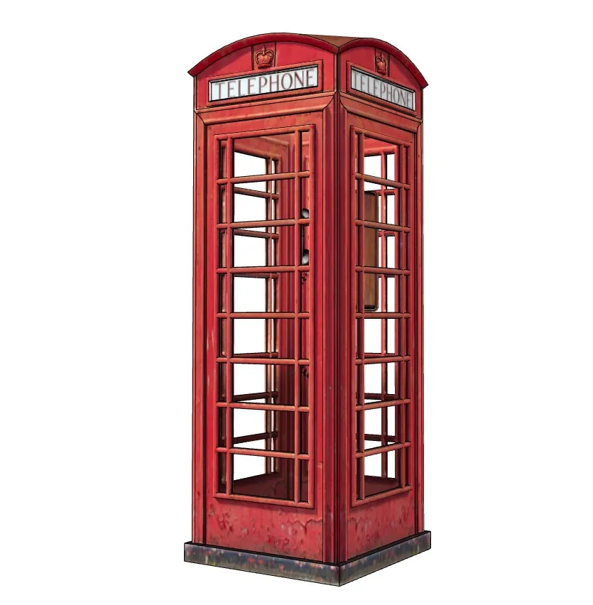 英式商业装饰电话亭SU模型 SU模型免费下载_sketchup模型