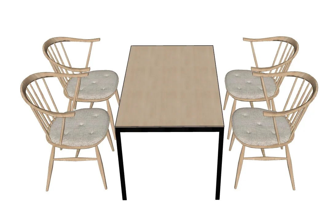 食堂桌椅餐厅长桌SU模型 SU模型免费下载_sketchup模型