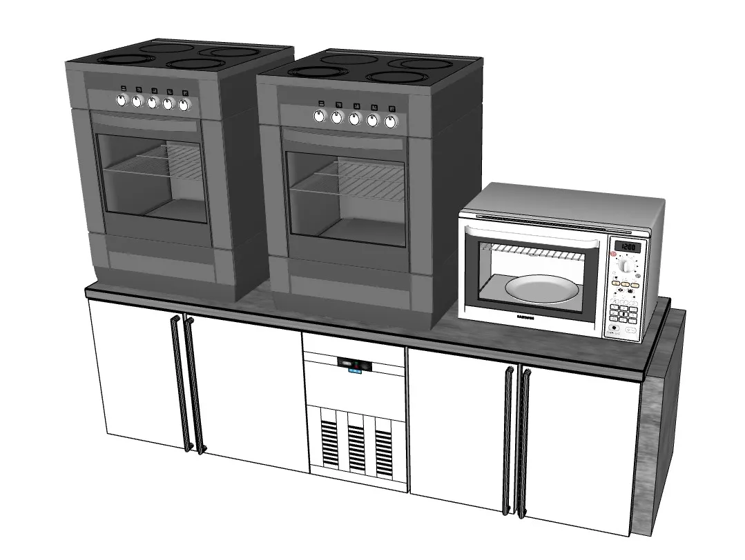 厨房电器组合SU模型 SU模型免费下载_sketchup模型