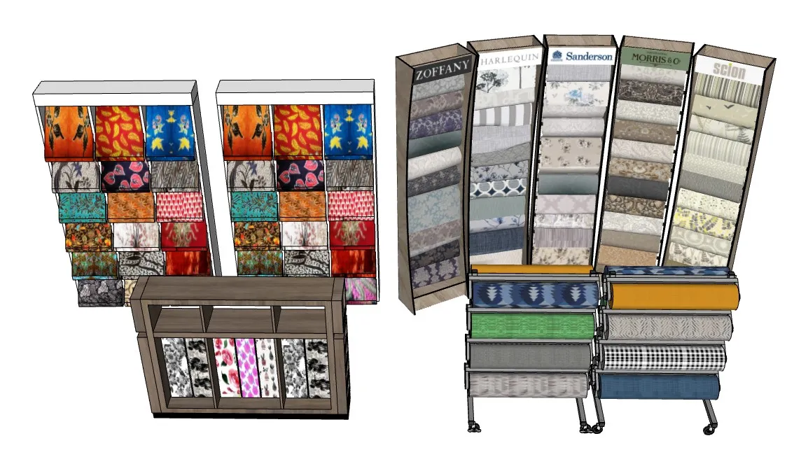 布艺样品展示架SU模型 SU模型免费下载_sketchup模型