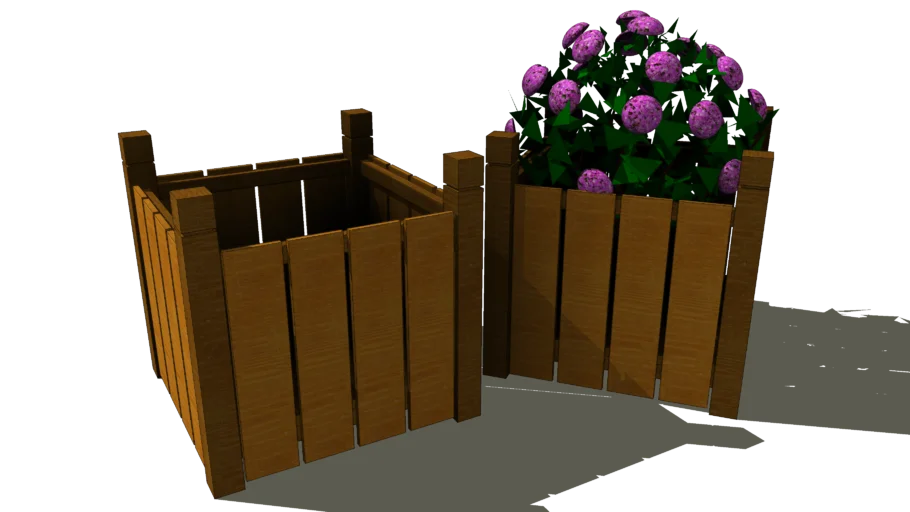 园艺花槽花箱组合造景SU模型 SU模型免费下载_sketchup模型