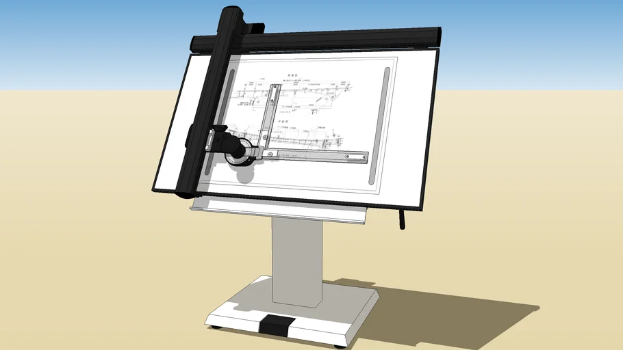 专业制图绘图桌SU模型 SU模型免费下载_sketchup模型