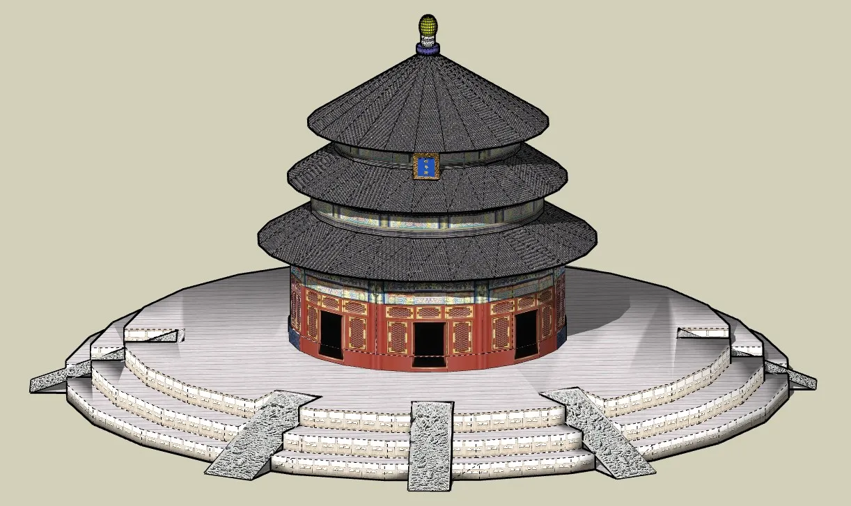 天坛祈年殿古建SU模型 SU模型免费下载_sketchup模型
