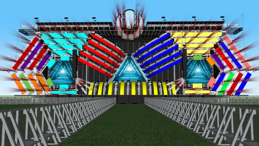 音乐节舞台桁架灯光su模型 SU模型免费下载_sketchup模型