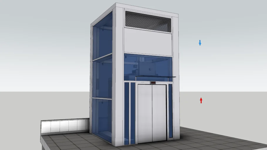 玻璃观光电梯井道SU模型 SU模型免费下载_sketchup模型