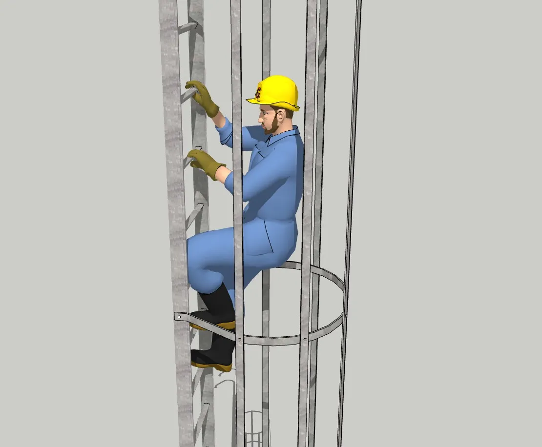 爬梯作业工人防护笼SU模型 SU模型免费下载_sketchup模型
