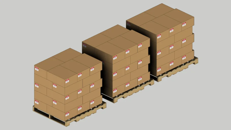 卡板托盘货物堆叠组合SU模型 SU模型免费下载_sketchup模型