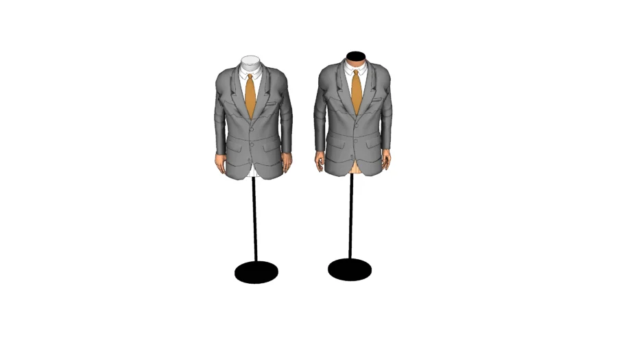 西装假人服装模特SU模型 SU模型免费下载_sketchup模型