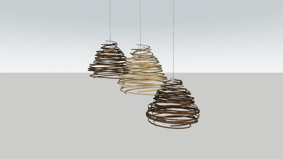 螺旋藤编吊灯SU模型 SU模型免费下载_sketchup模型