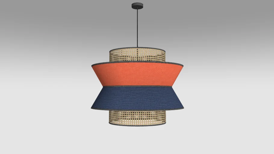 撞色多层藤编吊灯SU模型 SU模型免费下载_sketchup模型