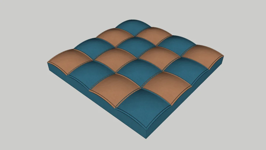 拼色软包坐垫SU模型 SU模型免费下载_sketchup模型