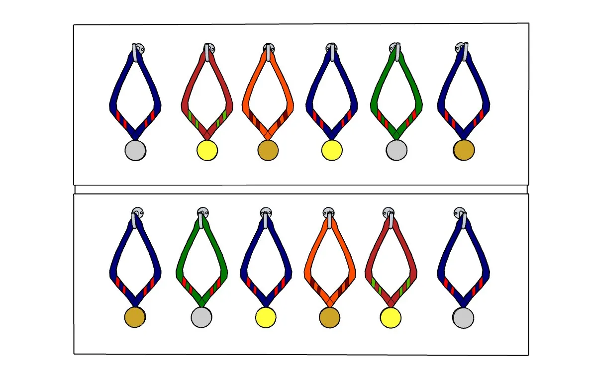 多色织带荣誉奖牌SU模型 SU模型免费下载_sketchup模型