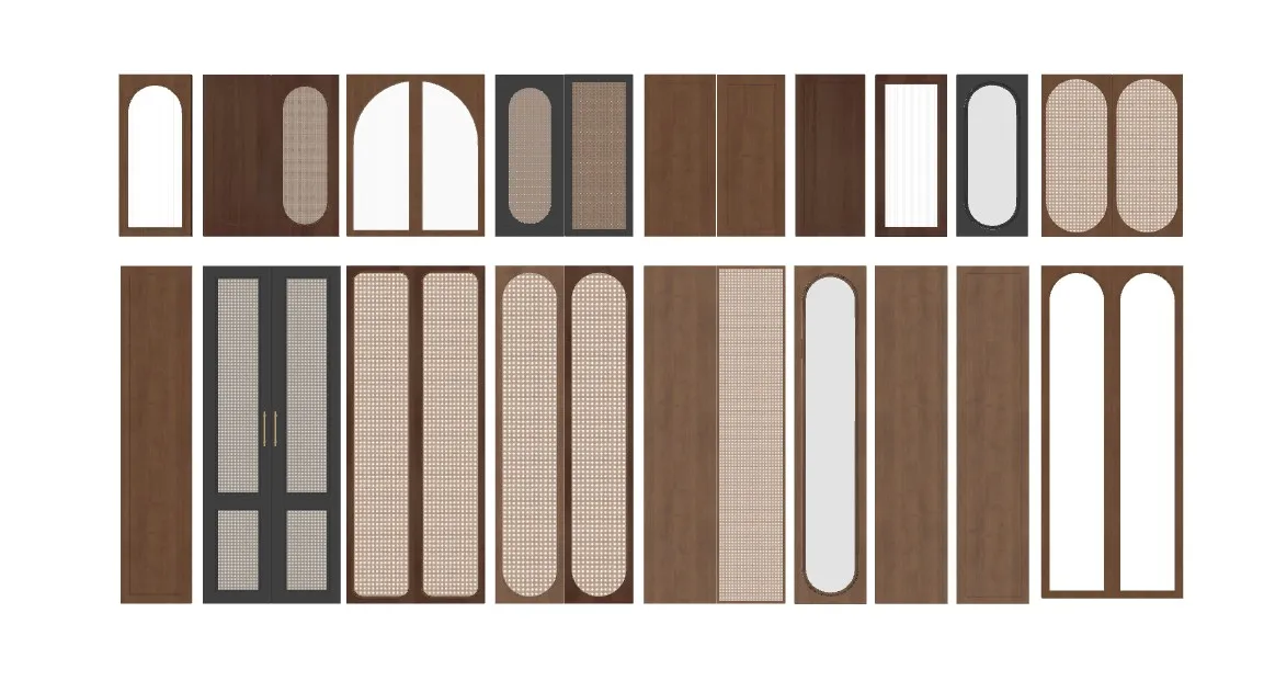 藤编中古风柜门su模型 SU模型免费下载_sketchup模型