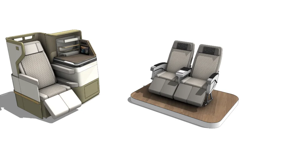 航空客舱座椅组合SU模型 SU模型免费下载_sketchup模型