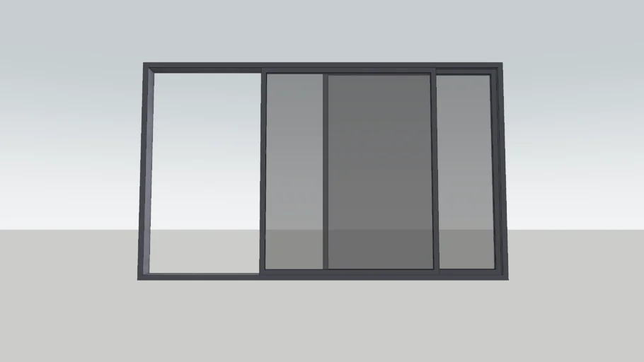 玻璃滑窗断桥铝推拉窗SU模型 SU模型免费下载_sketchup模型
