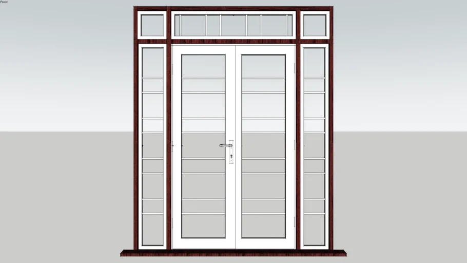 法式入户门玻璃门SU模型 SU模型免费下载_sketchup模型