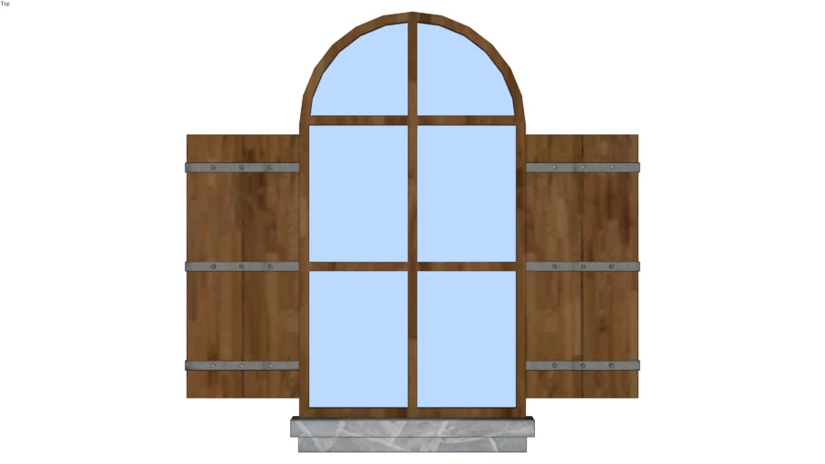 法式拱形复古窗户SU模型 SU模型免费下载_sketchup模型