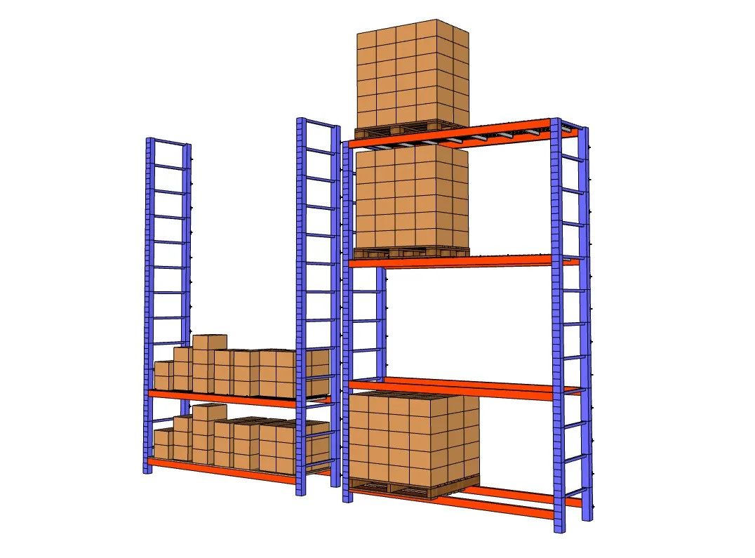 重型的仓库货架SU模型 SU模型免费下载_sketchup模型