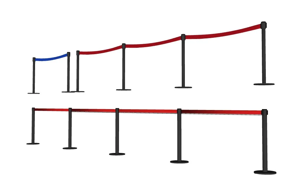 排队隔离栏杆SU模型 SU模型免费下载_sketchup模型