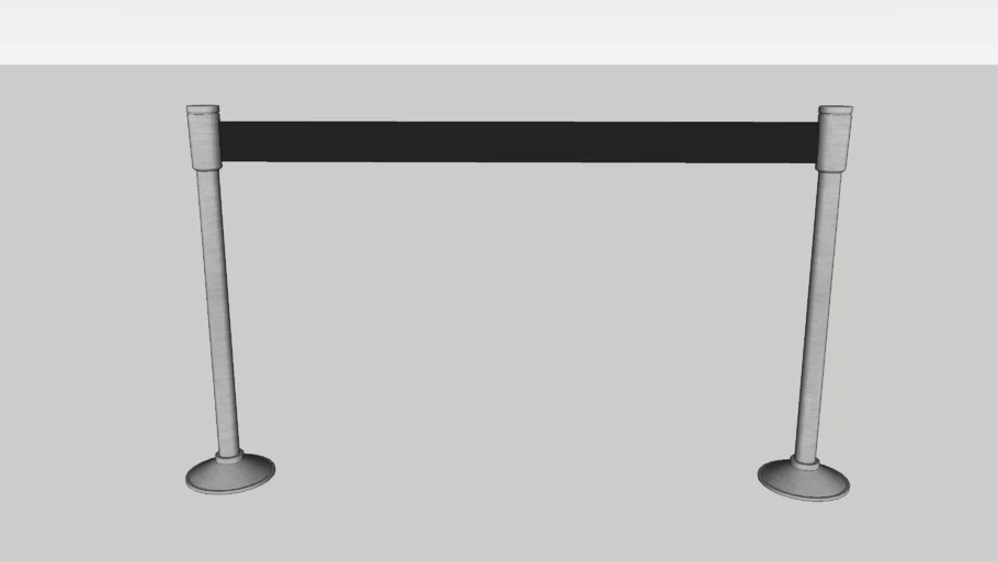 一米线排队隔离栏杆伸缩带SU模型 SU模型免费下载_sketchup模型