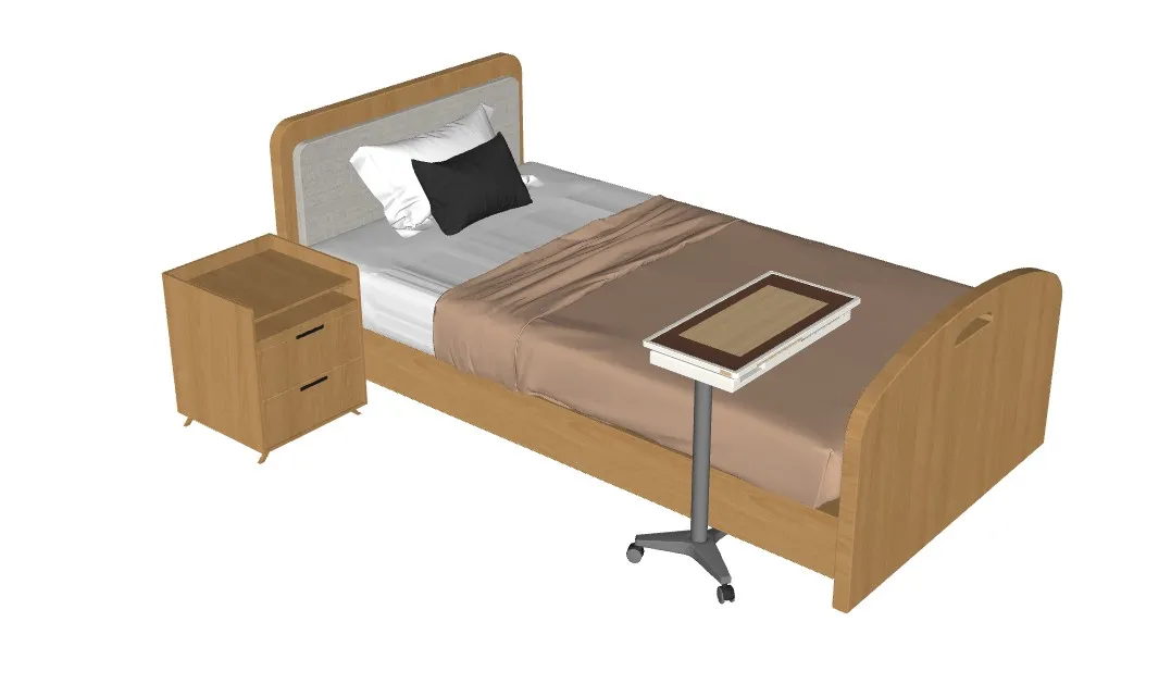 养老院单人床组合SU模型 SU模型免费下载_sketchup模型